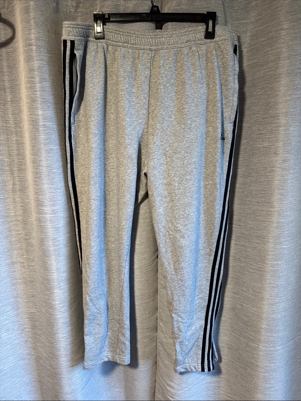 adidas Gray Sweatpants with Black Triple Stripes